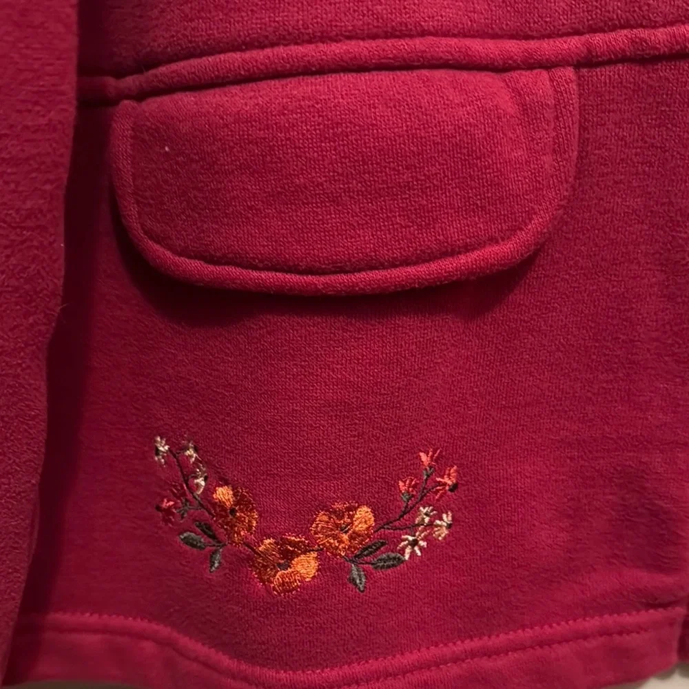 Embroidered Red Zip-Up Jacket - Picture 5 of 8